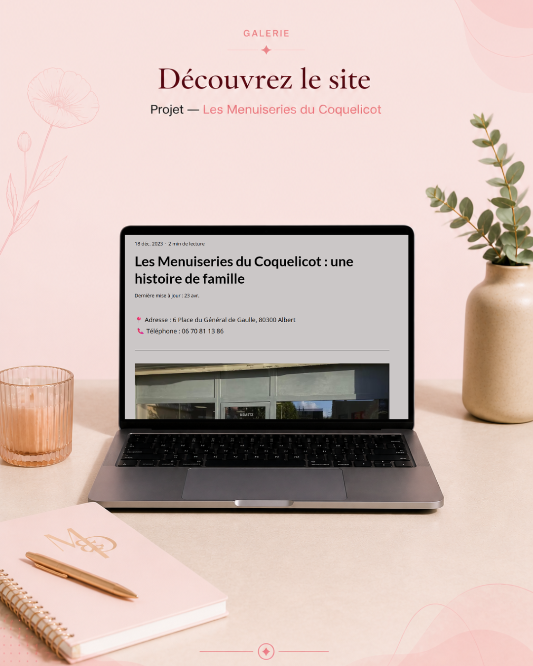 Publication Instagram Nouveau site web avec un mockup Moderne Beige Marron (10)