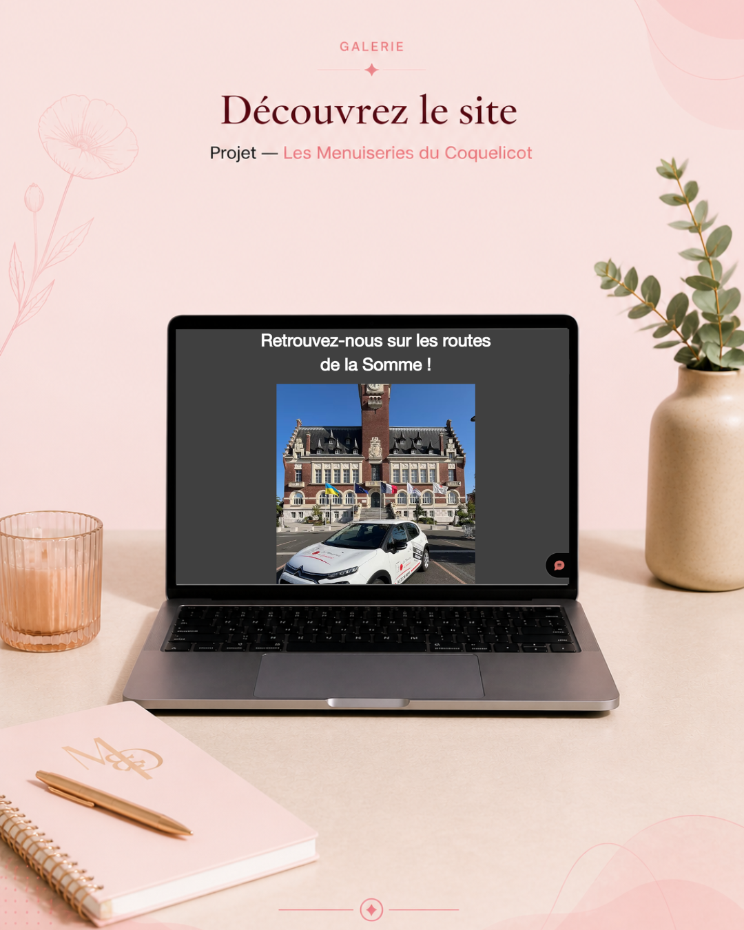 Publication Instagram Nouveau site web avec un mockup Moderne Beige Marron (2)