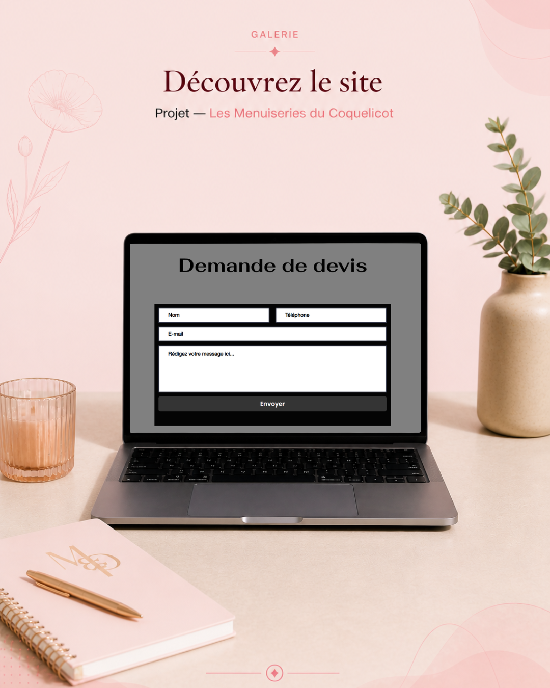 Publication Instagram Nouveau site web avec un mockup Moderne Beige Marron (3)
