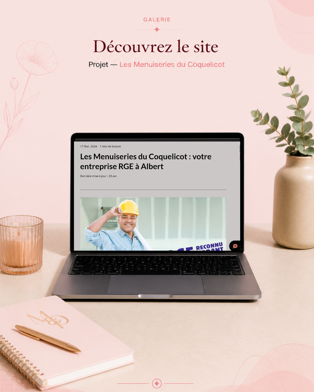 Publication Instagram Nouveau site web avec un mockup Moderne Beige Marron (6)