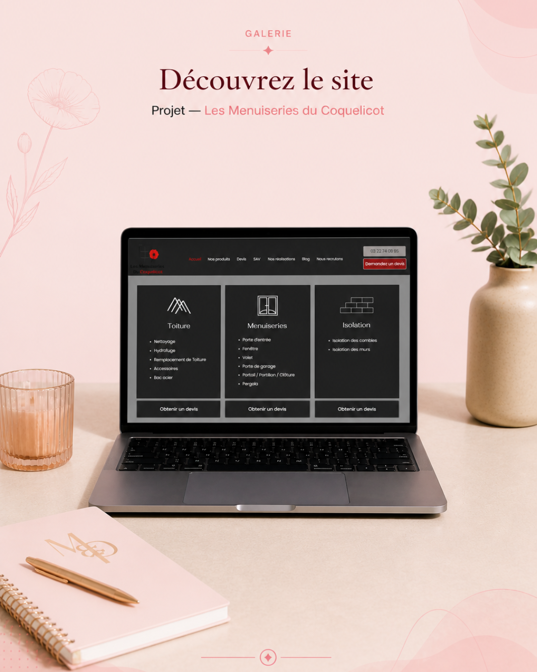 Publication Instagram Nouveau site web avec un mockup Moderne Beige Marron